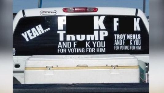 Trump Bumper Sticker Re-elect that Mother Fuc*er Rocky Style 8.8" x 3" Sticker